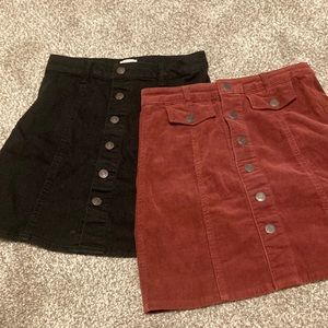 Set of 2 Corduroy Skirts